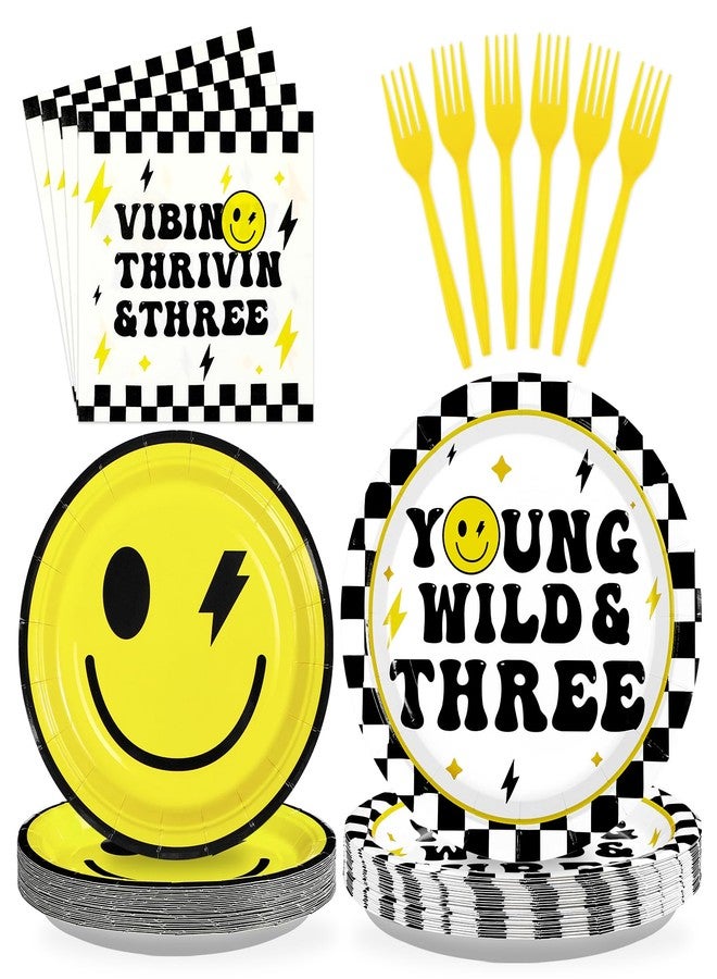 Grencian مجموعة غرينسيان المكونة من 96 قطعة من لوازم حفلات أعياد الميلاد للأطفال الصغار، تتضمن أطباقًا ومناديل ورقية صفراء مزينة برسومات وجوه مبتسمة، وهي مناسبة للاستخدام مرة واحدة. مثالية لتزيين حفلات أعياد الميلاد وحفلات استقبال المولود الجديد، وتكفي 24 شخصًا. - Image 1